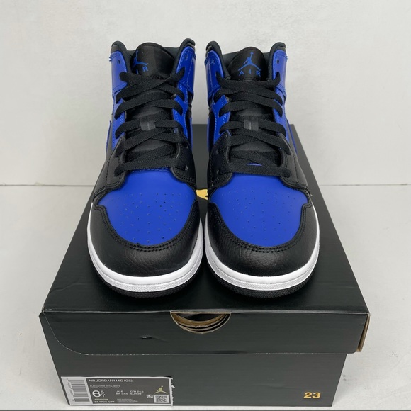 Nike Air Jordan 1 Retro Mid GS “Hyper Royal” NEW - Picture 2 of 4